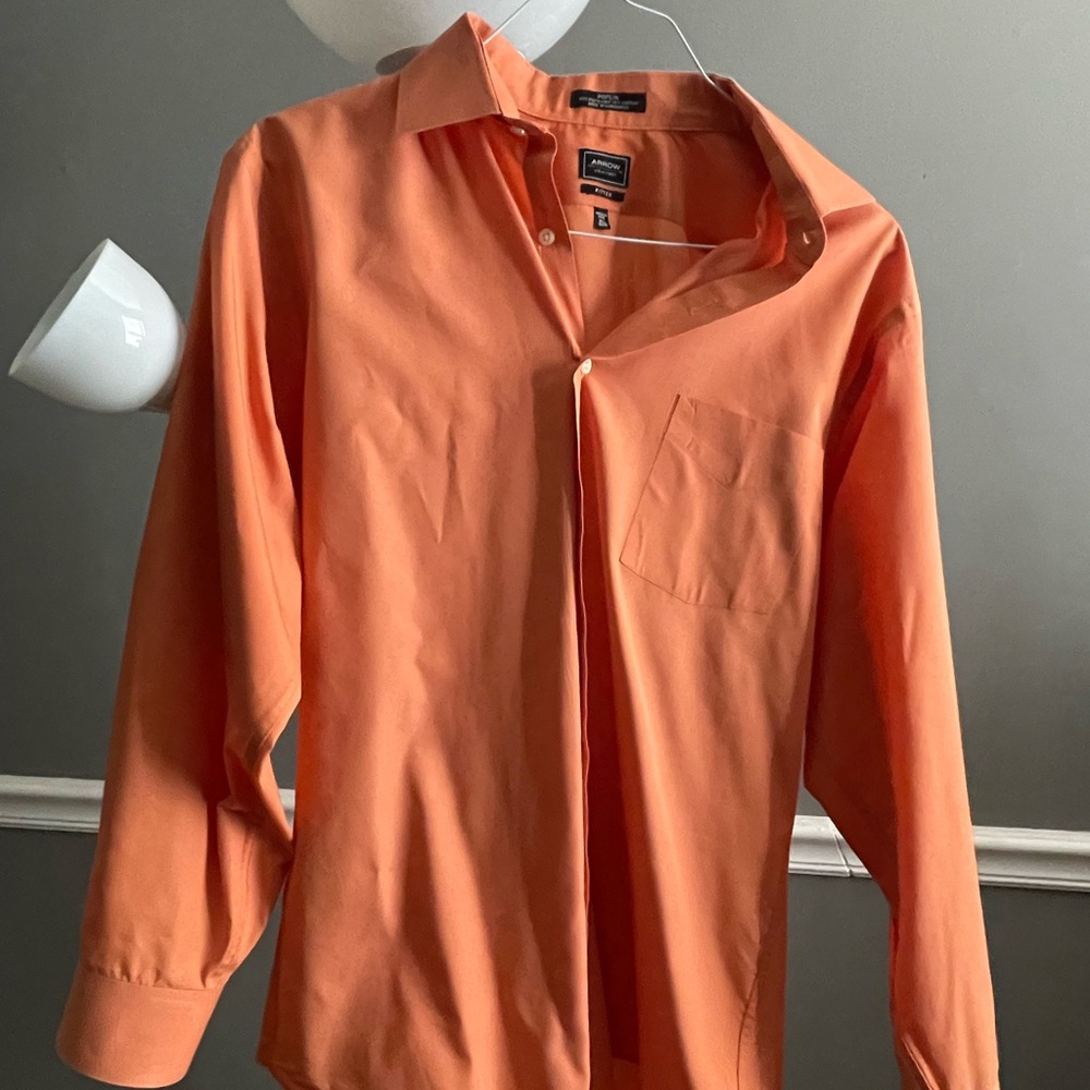 Arrow Men's Vibrant Orange Dress Shirt